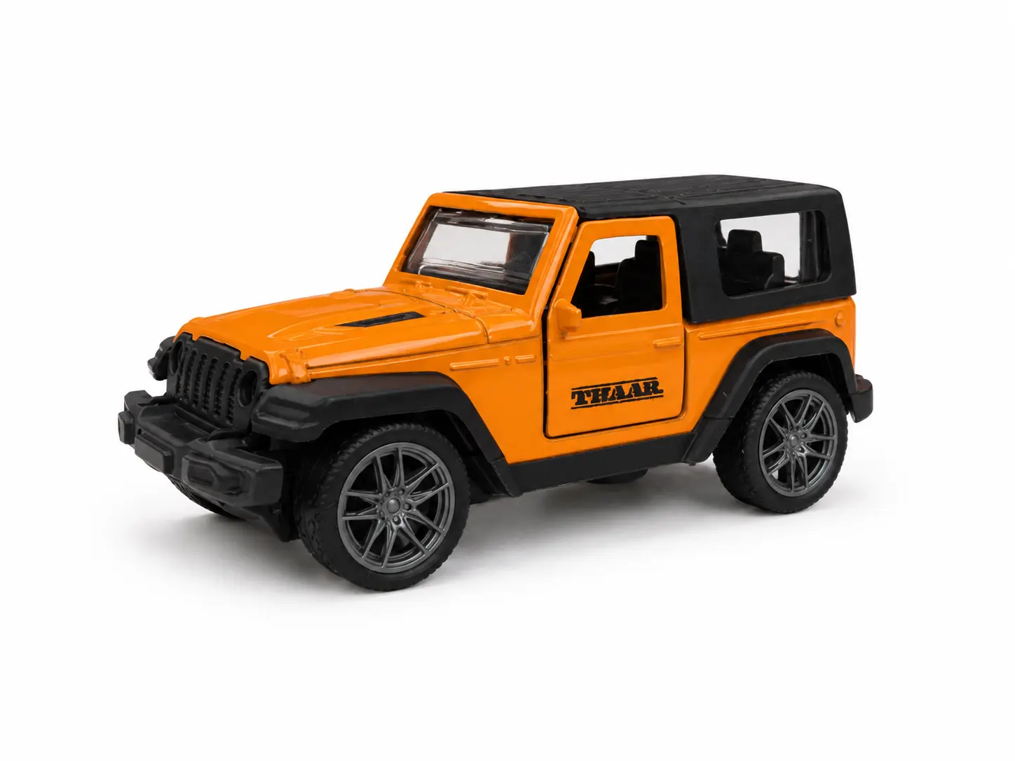 1000849237.webp Mini Thar Open Door Die-Cast Toy Car Metal Jeep Model for Kids 1:43 Scale (Orange) - Image 1