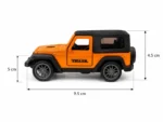 Mini Thar Open Door Die-Cast Toy Car Metal Jeep Model for Kids 1:43 Scale (Orange) - Image 2
