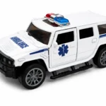 Hummer Ambulance Die-Cast Metal Toy Car for Kids | Pull Back Action | Opening Doors | Emergency Rescue Vehicle | White | 1:32 Scale Model