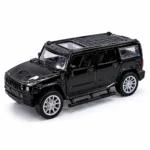 Hummer Die-Cast Metal Toy Car for Kids | Pull Back Action | Opening Doors | Black SUV Model Vehicle | 1:32 Scale