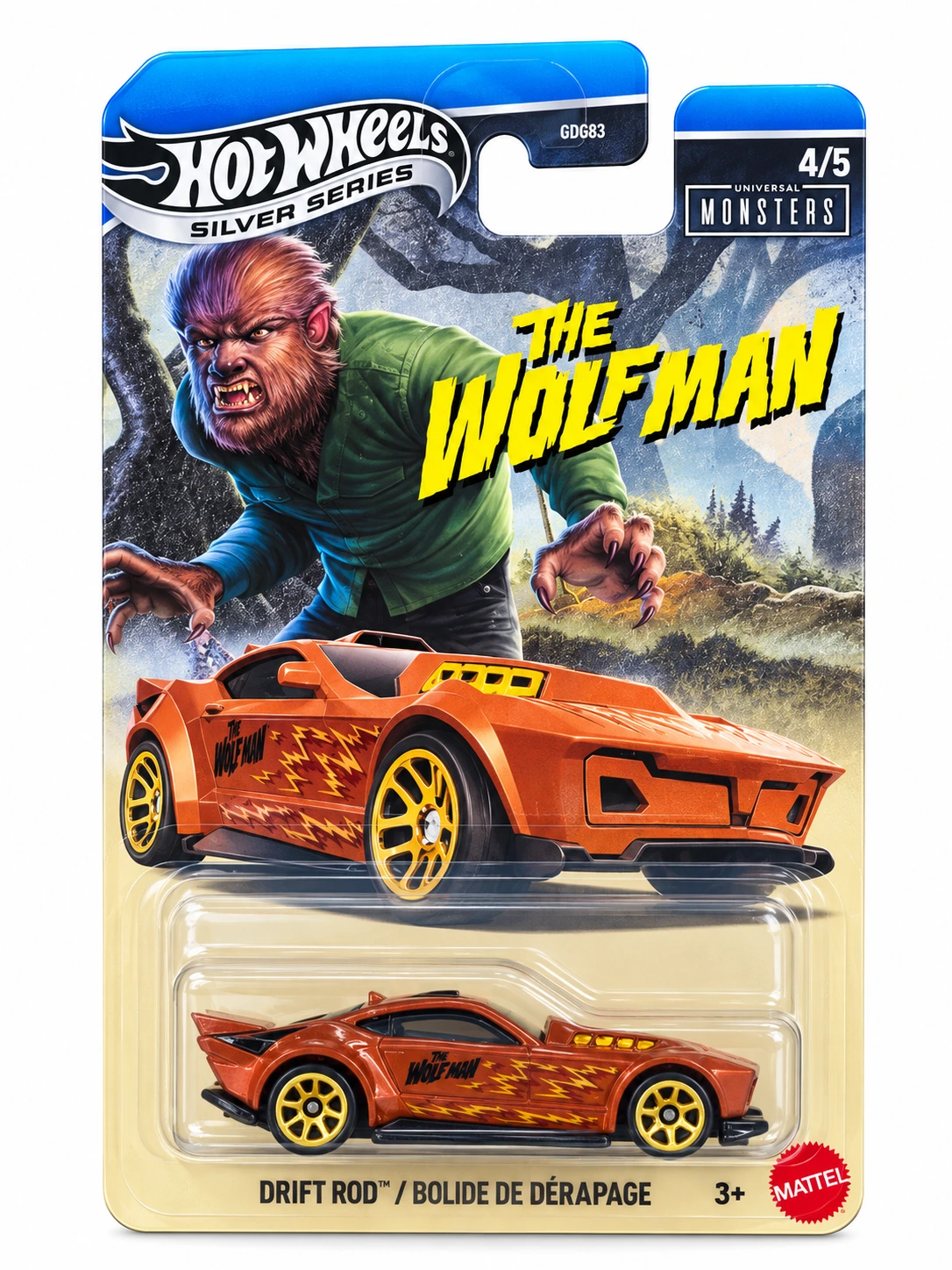 1001016048 Hot Wheels Silver Series The Wolf Man Drift Rod Die-Cast Toy Car - Image 1