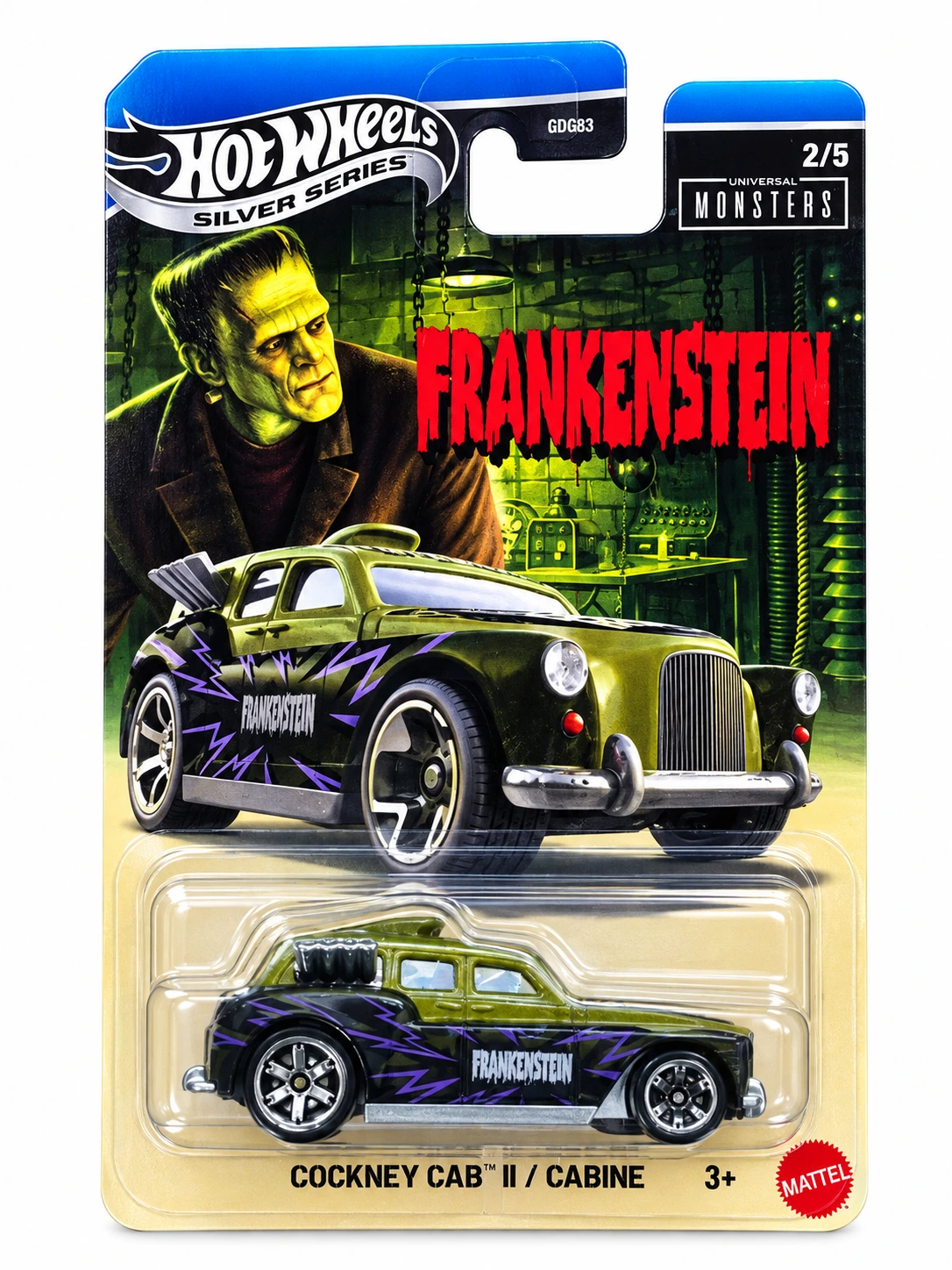 1001018945 Hot Wheels Silver Series Frankenstein’s Cockney Cab II Die-Cast Toy Car - Image 1